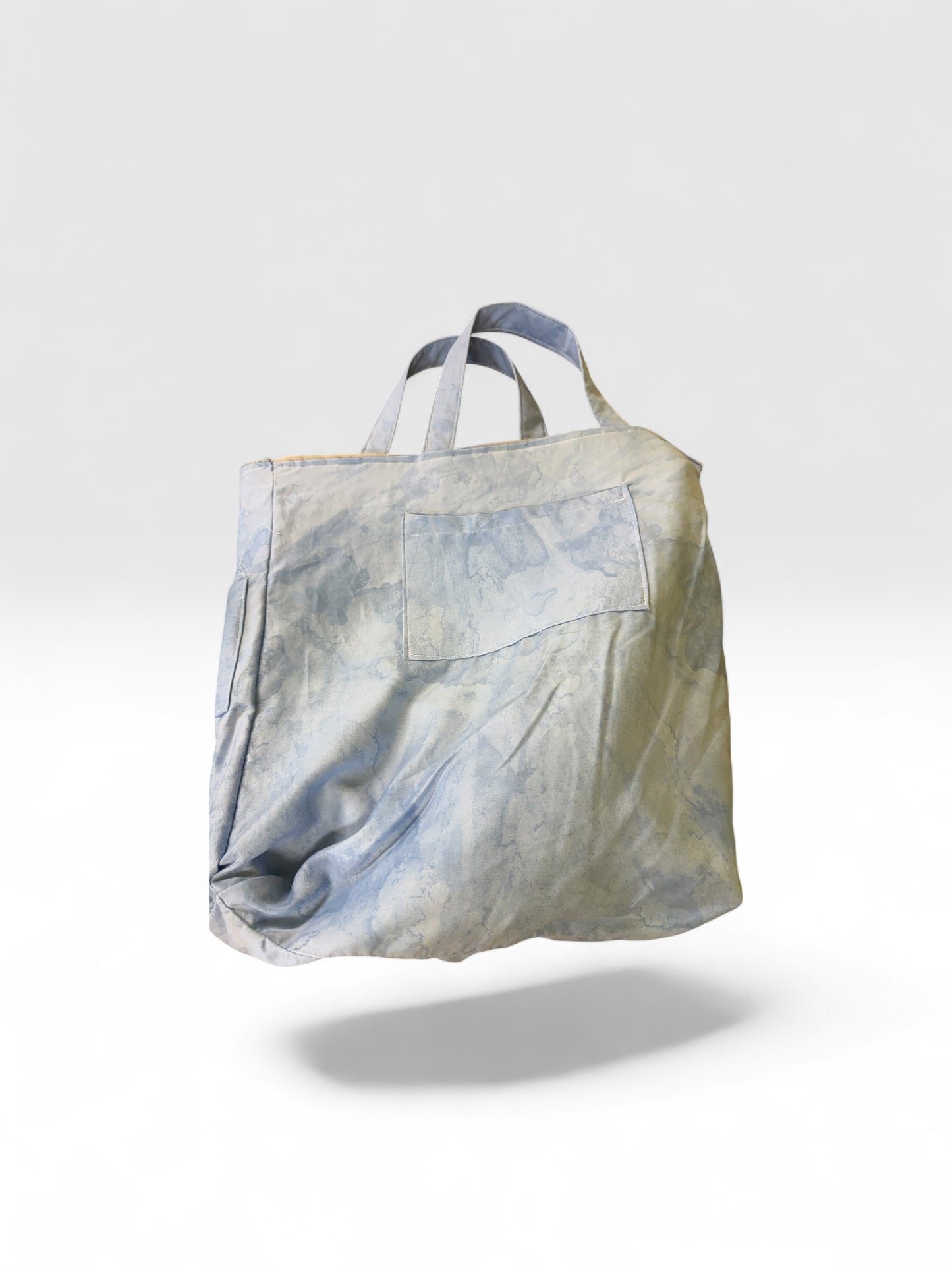 Blue Geometric Upcycled Tote Bag — One of a Kind