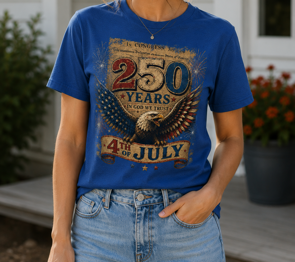 250th Anniversary In God We Trust Eagle Patriotic T-Shirt