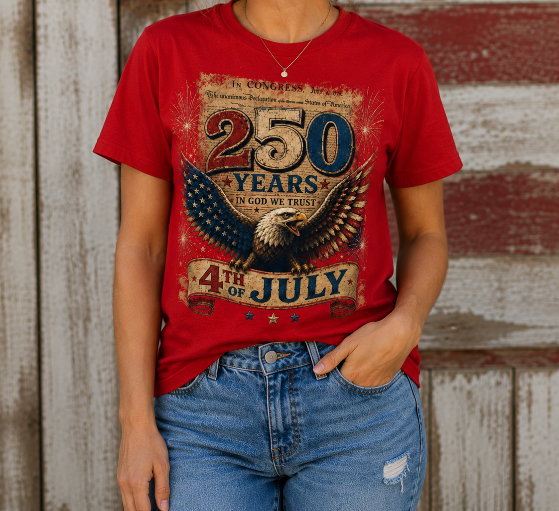 250th Anniversary In God We Trust Eagle Patriotic T-Shirt
