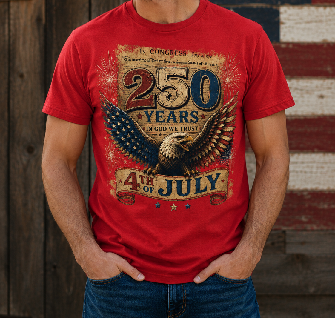 250th Anniversary In God We Trust Eagle Patriotic T-Shirt