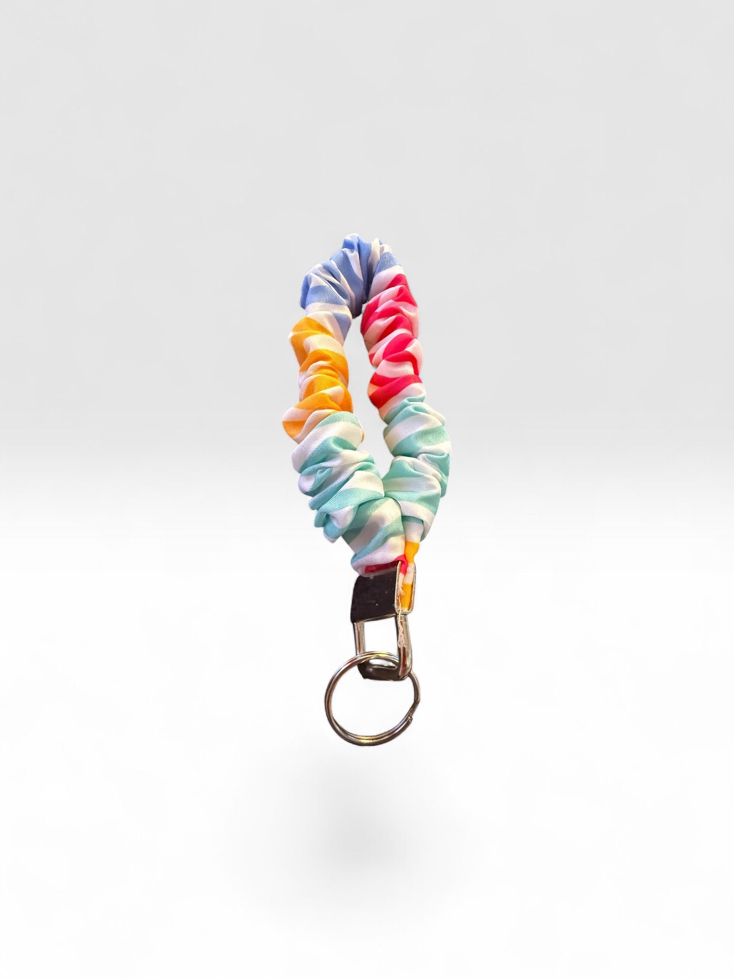 Fabric Scrunchie Wristlet Keychain – Assorted Patterns