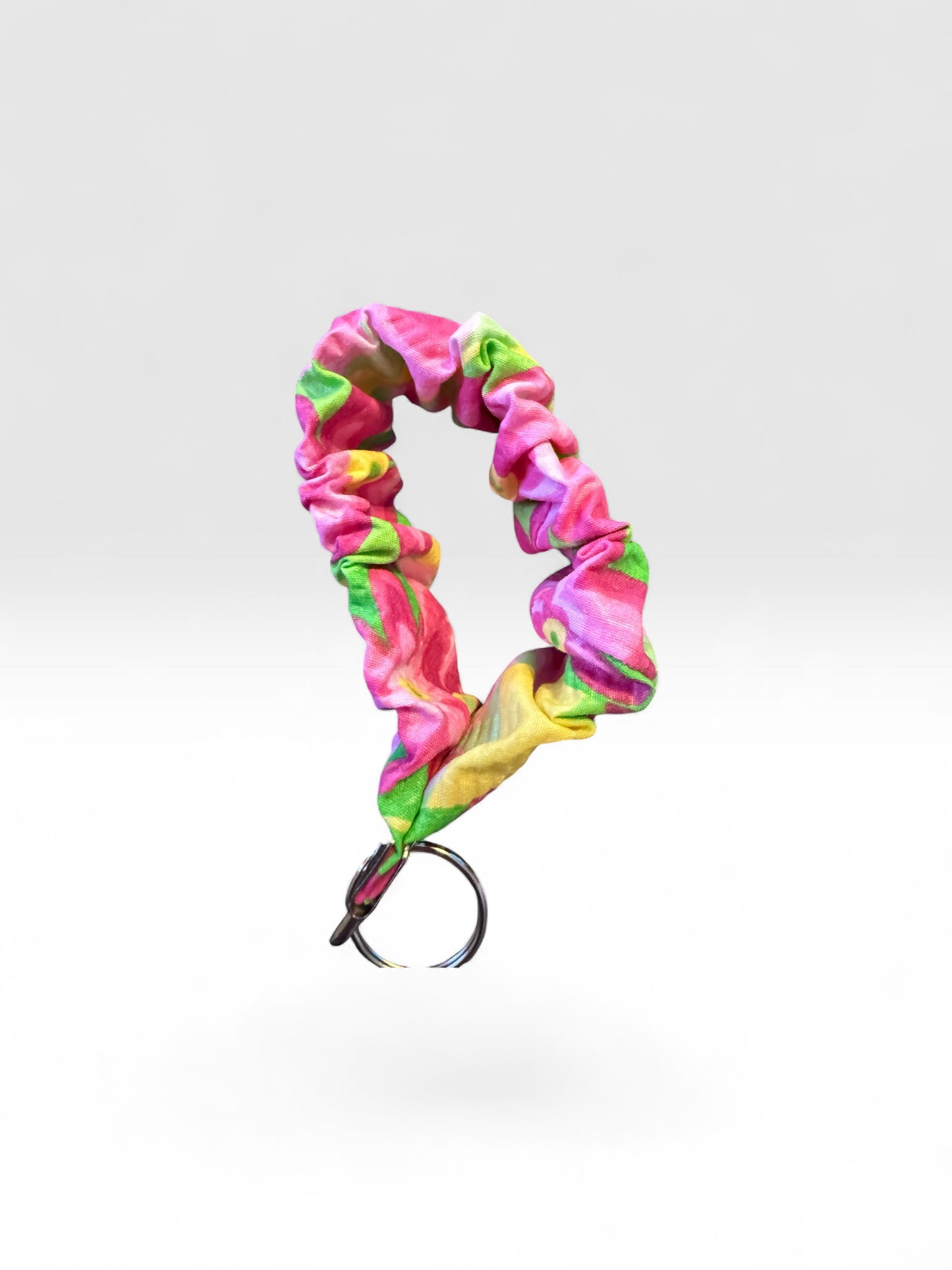 Fabric Scrunchie Wristlet Keychain – Assorted Patterns