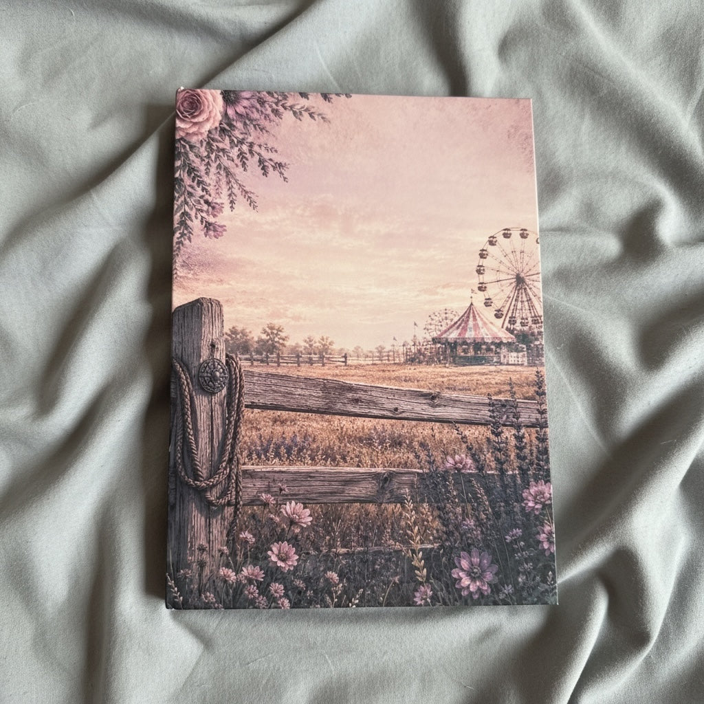 Titch of Everything rustic farmhouse canvas wall art featuring a vintage fairground scene with a Ferris wheel.